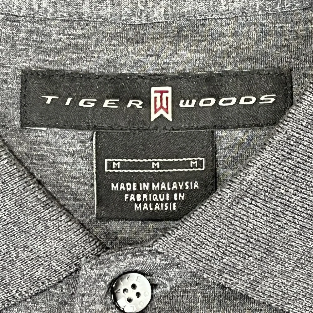 Nike X Tiger Woods Polo Shirt Mens M Gray Golf‎ Classic Casual